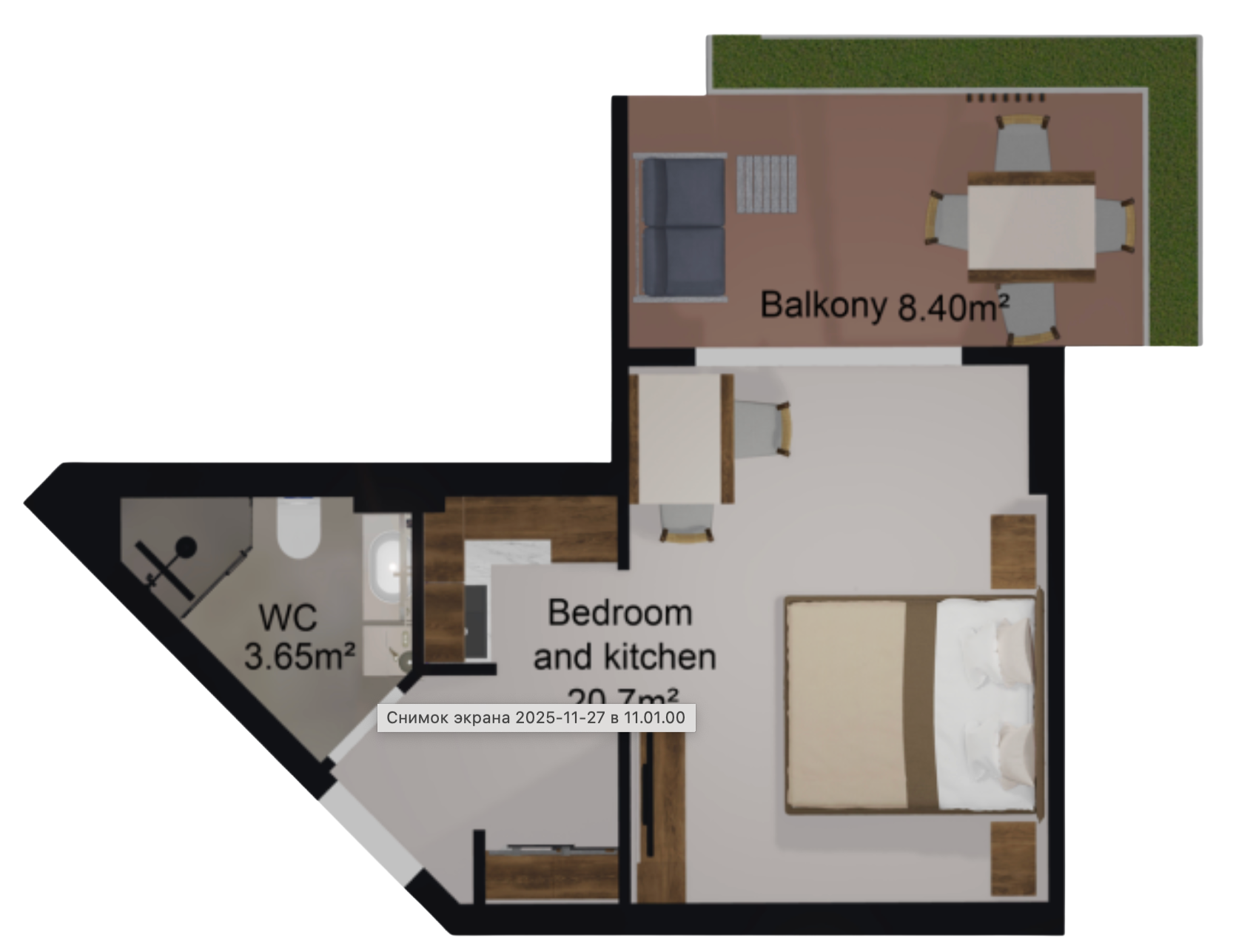 Floor plan - STUDIO TYPE 1
